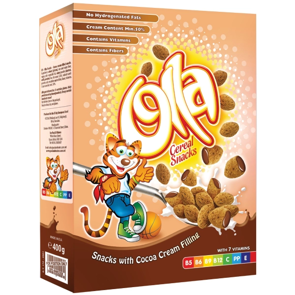 Cereale Olla – Alunițe Umplute cu Cremă de Cacao 400 g