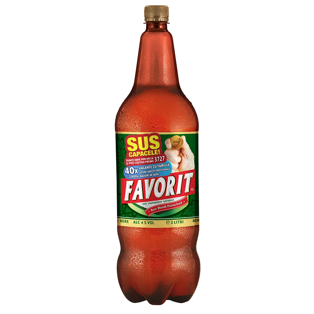 Favorit Bere blondă pasteurizată 2l PET