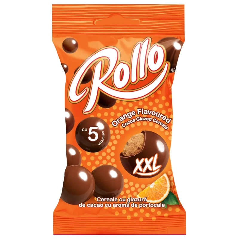 Rollo Cereale cu Glazură de Cacao și Portocale 100 g