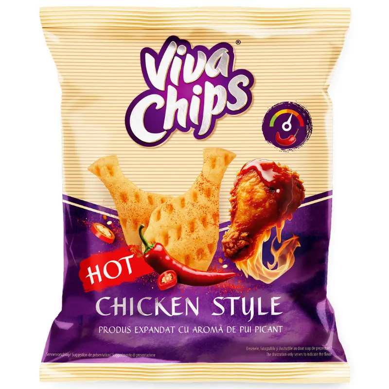 Viva Chips cu Aromă de Pui Picant 50 g