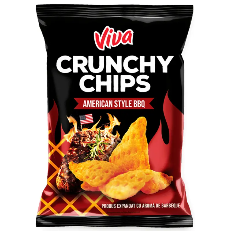 Viva Crunchy Chips cu Aromă de Barbeque 100 g