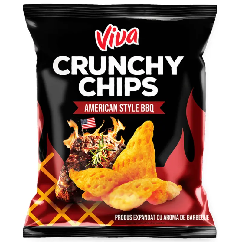 Viva Crunchy Chips cu Aromă de Barbeque 50 g