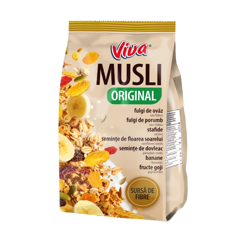 Viva Musli – Mix de Cereale Integrale, Semințe și Fructe Deshidratate 400 g