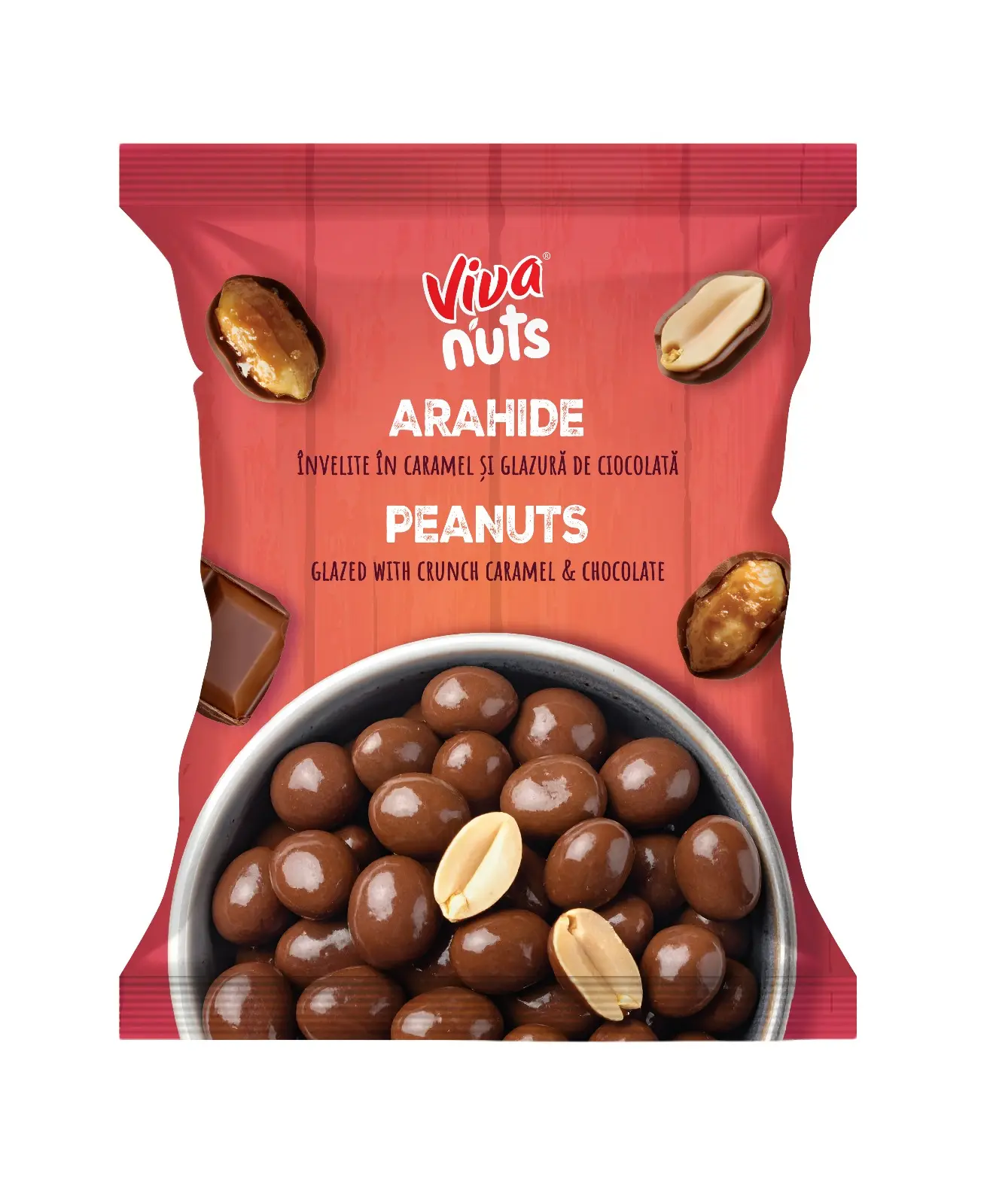 Viva Nuts – Arahide Glazurate cu Ciocolată 80 gr